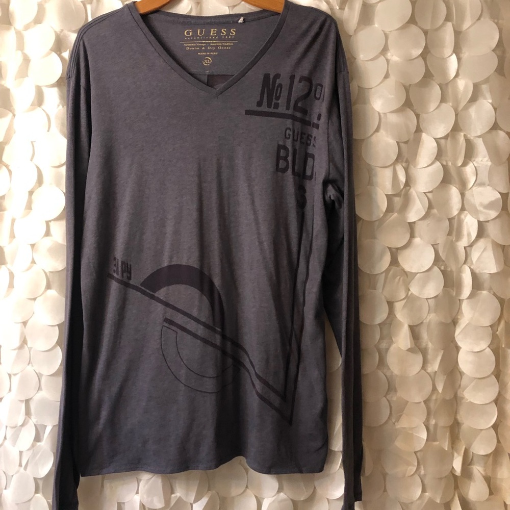 Long sleeve V-neck graphic shirt